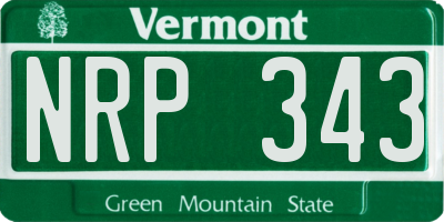VT license plate NRP343