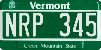 VT license plate NRP345