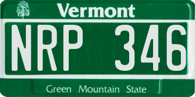 VT license plate NRP346