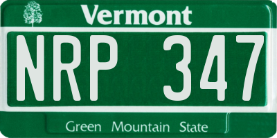 VT license plate NRP347