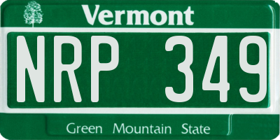 VT license plate NRP349