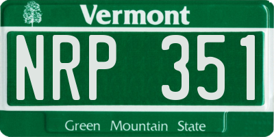 VT license plate NRP351