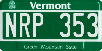 VT license plate NRP353