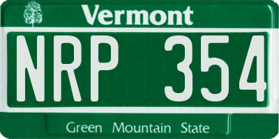 VT license plate NRP354