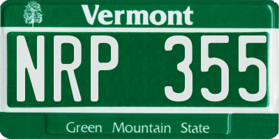 VT license plate NRP355