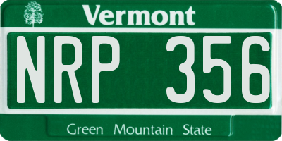 VT license plate NRP356