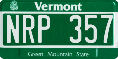VT license plate NRP357