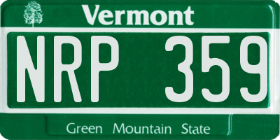 VT license plate NRP359