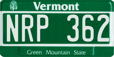 VT license plate NRP362