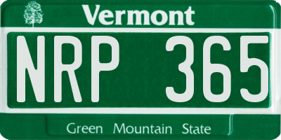 VT license plate NRP365