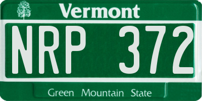 VT license plate NRP372