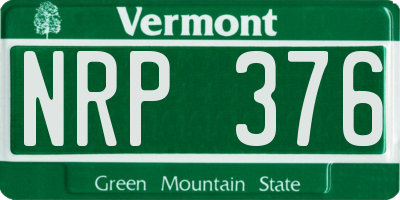 VT license plate NRP376