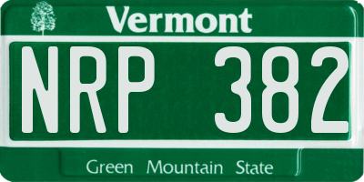 VT license plate NRP382