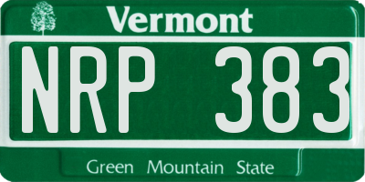 VT license plate NRP383