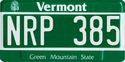 VT license plate NRP385