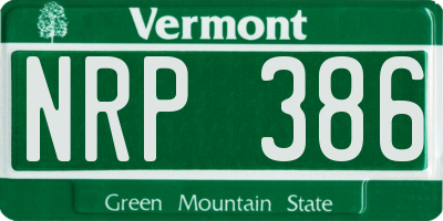 VT license plate NRP386