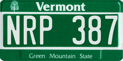 VT license plate NRP387