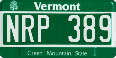 VT license plate NRP389