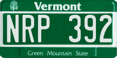 VT license plate NRP392
