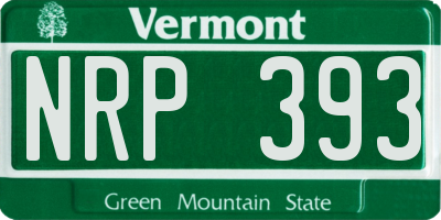 VT license plate NRP393