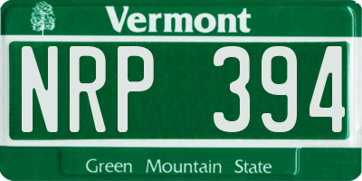 VT license plate NRP394