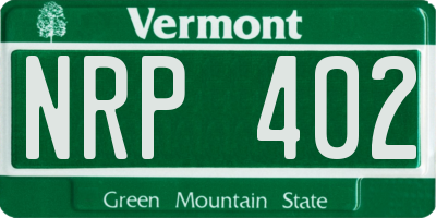 VT license plate NRP402