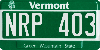 VT license plate NRP403