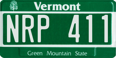 VT license plate NRP411