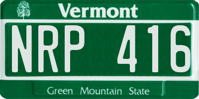 VT license plate NRP416
