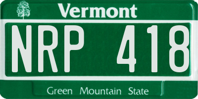 VT license plate NRP418