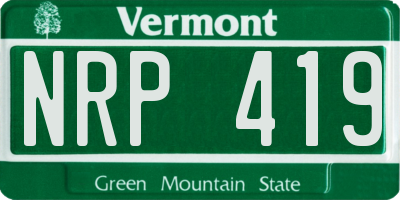 VT license plate NRP419