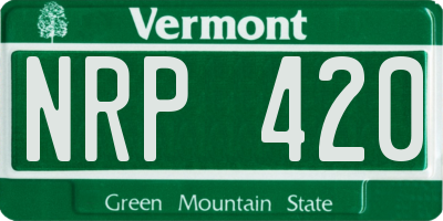 VT license plate NRP420