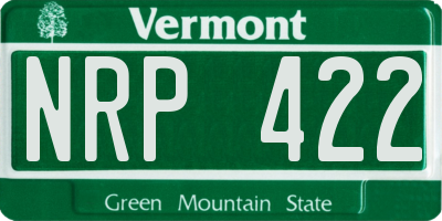 VT license plate NRP422