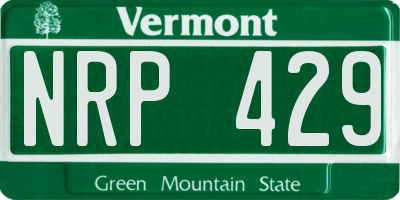 VT license plate NRP429