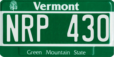 VT license plate NRP430