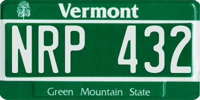 VT license plate NRP432