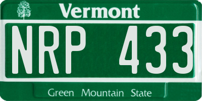 VT license plate NRP433