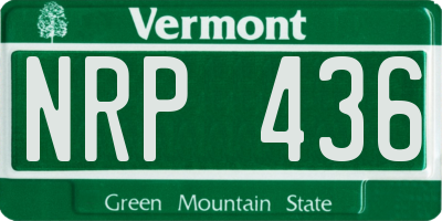 VT license plate NRP436