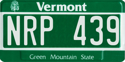 VT license plate NRP439