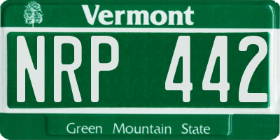 VT license plate NRP442