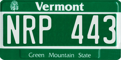 VT license plate NRP443