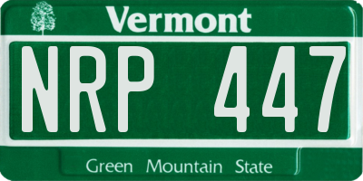 VT license plate NRP447
