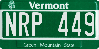 VT license plate NRP449