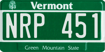 VT license plate NRP451