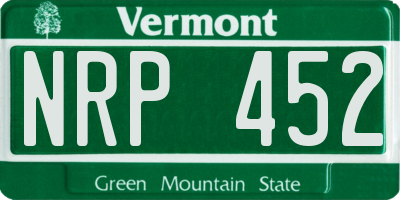 VT license plate NRP452