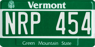 VT license plate NRP454