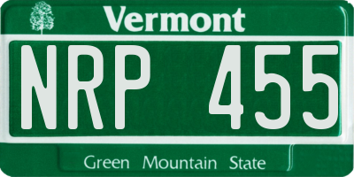 VT license plate NRP455