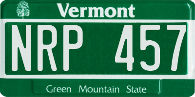 VT license plate NRP457