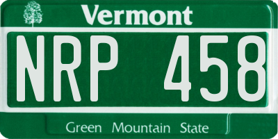VT license plate NRP458