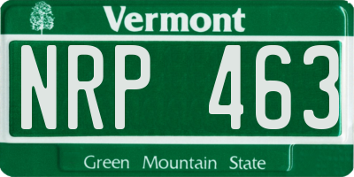 VT license plate NRP463